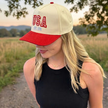 Load image into Gallery viewer, USA Gingham Checker Trucker Hat