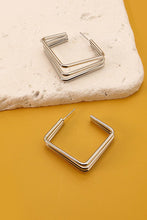 Load image into Gallery viewer, Tri-Row Square Hoop Earrings