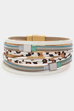 Load image into Gallery viewer, White Animal Print Wrap Magnetic Bracelet