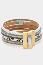 Load image into Gallery viewer, White Animal Print Wrap Magnetic Bracelet