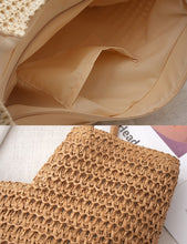 Load image into Gallery viewer, Khaki Straw Tote Bag