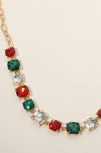 Load image into Gallery viewer, Christmas Cushion Square Stone Link Necklace