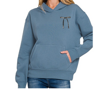 Load image into Gallery viewer, Dusty Blue Bow Sweatshirt & Sweatpants Set
