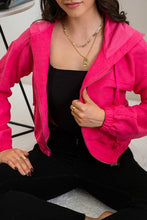 Load image into Gallery viewer, Fuchsia Corduroy Zip-Up Jacket