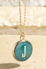Load image into Gallery viewer, Round Initial Letter Pendant Necklaces