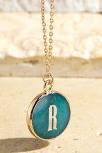 Load image into Gallery viewer, Round Initial Letter Pendant Necklaces