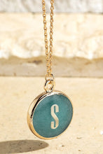 Load image into Gallery viewer, Round Initial Letter Pendant Necklaces