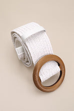 Load image into Gallery viewer, Wooden Buckle Woven Rattan Stretch Belt