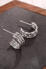 Load image into Gallery viewer, Hammered Huggie Hoop Earrings
