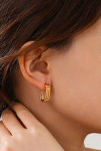 Load image into Gallery viewer, Triple Row Gold Huggie Hoop Earrings