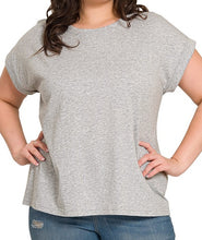 Load image into Gallery viewer, Black Rolled Sleeve KC Football Tee-Plus Sizes (1XL–3XL)