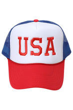 Load image into Gallery viewer, USA Red, White, & Blue Trucker Hat