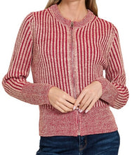 Load image into Gallery viewer, Red Zip-Up Sweater