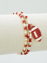 Load image into Gallery viewer, Multi-Strand Football Charm Bracelet Set