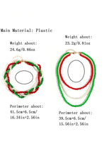 Load image into Gallery viewer, Christmas Beaded Pearl Wrap Necklace
