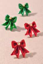 Load image into Gallery viewer, Holiday Bow Stud Earrings