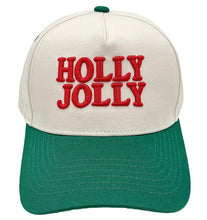 Load image into Gallery viewer, Holly Jolly Embroidered Baseball Cap