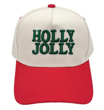 Load image into Gallery viewer, Holly Jolly Embroidered Baseball Cap