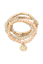 Load image into Gallery viewer, Faceted Beaded Stretch & Metal Disc Bracelet Sets