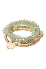 Load image into Gallery viewer, Faceted Beaded Stretch & Metal Disc Bracelet Sets