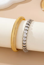 Load image into Gallery viewer, 2-Tone Mixed Chain & Bangle Bracelet Set