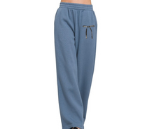 Load image into Gallery viewer, Dusty Blue Bow Sweatshirt & Sweatpants Set