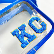 Load image into Gallery viewer, KC Clear & Blue Trim Stadium Bag