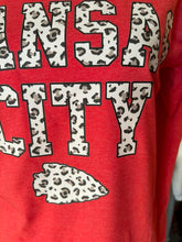 Load image into Gallery viewer, Red Long Sleeve Animal Print KC Arrowhead T-Shirt