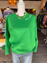 Load image into Gallery viewer, Lucky Neckline Green Sweatshirt