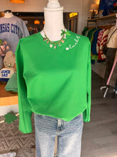 Load image into Gallery viewer, Lucky Neckline Green Sweatshirt