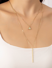 Load image into Gallery viewer, 2 Layer Triangle & Stick Pendant Necklace