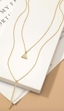 Load image into Gallery viewer, 2 Layer Triangle & Stick Pendant Necklace