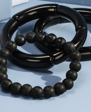Load image into Gallery viewer, Black or Red Beaded Formica Bracelet Set
