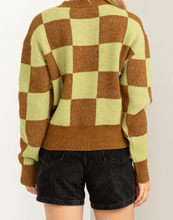 Load image into Gallery viewer, Green & Brown Checkered Sweater