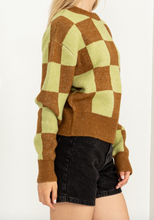 Load image into Gallery viewer, Green & Brown Checkered Sweater