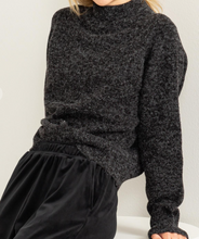 Load image into Gallery viewer, Black & Heathered Cream Mock Neck Sweater