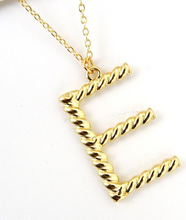 Load image into Gallery viewer, Gold Etched Initial Necklace
