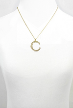 Load image into Gallery viewer, Gold Etched Initial Necklace