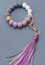 Load image into Gallery viewer, Bead & Tassel Bracelet Key Holder
