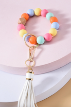 Load image into Gallery viewer, Bead & Tassel Bracelet Key Holder