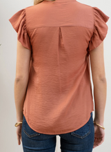 Load image into Gallery viewer, Sienna Button Down Ruffle Sleeve Blouse