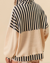 Load image into Gallery viewer, Cream & Black Stripe Hoodie