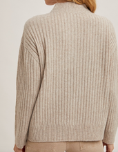 Load image into Gallery viewer, Oatmeal Henley Knit Sweater w/ Buttons
