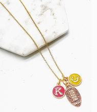 Load image into Gallery viewer, KC & Sparkle Football Charm Necklace
