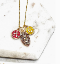 Load image into Gallery viewer, KC & Sparkle Football Charm Necklace