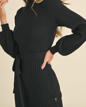 Load image into Gallery viewer, Black Mock Neck Sweater Dress