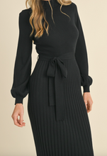 Load image into Gallery viewer, Black Mock Neck Sweater Dress