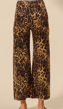Load image into Gallery viewer, Animal Print Frayed Hem Wide Leg Pants