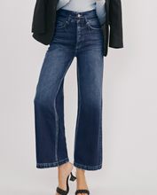 Load image into Gallery viewer, Dark Wide Leg Jeans w/ Jean Belt