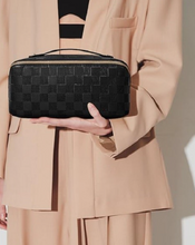Load image into Gallery viewer, Black Checkered Makeup Bag